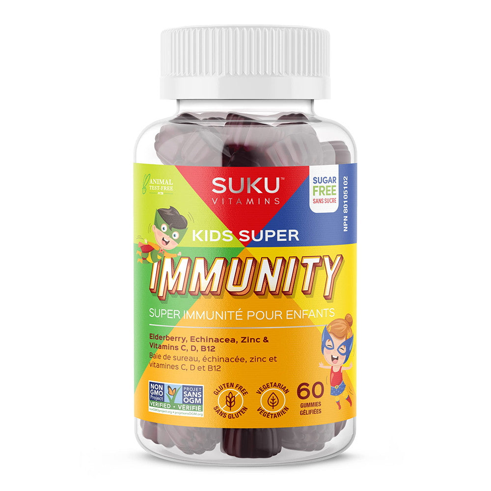 Suku Vitamins Kids Super Immunity Elderberry Immune Support, Gummy Vitamins, 50 Ct